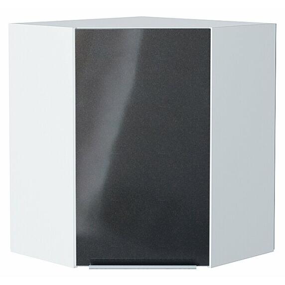 Шкаф верхний угловой Фьюжн Anthracite Белый 716*600*600
