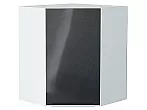 Шкаф верхний угловой Фьюжн Anthracite Белый 716*600*600