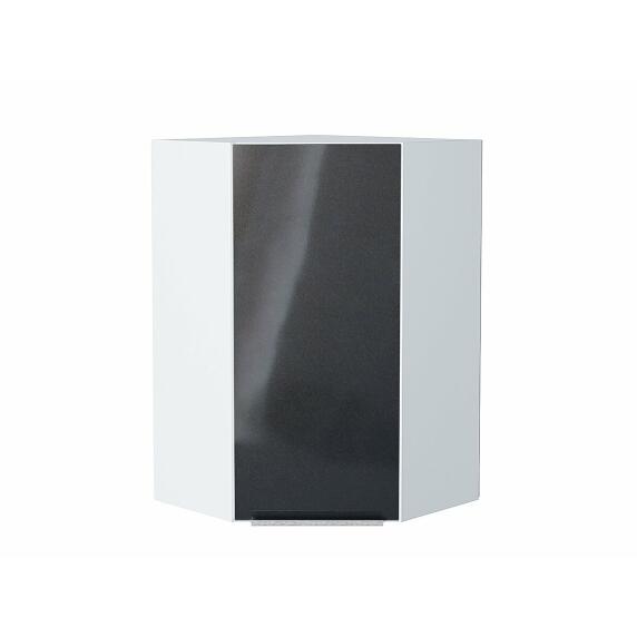 Шкаф верхний угловой Фьюжн Anthracite Белый 920*600*600