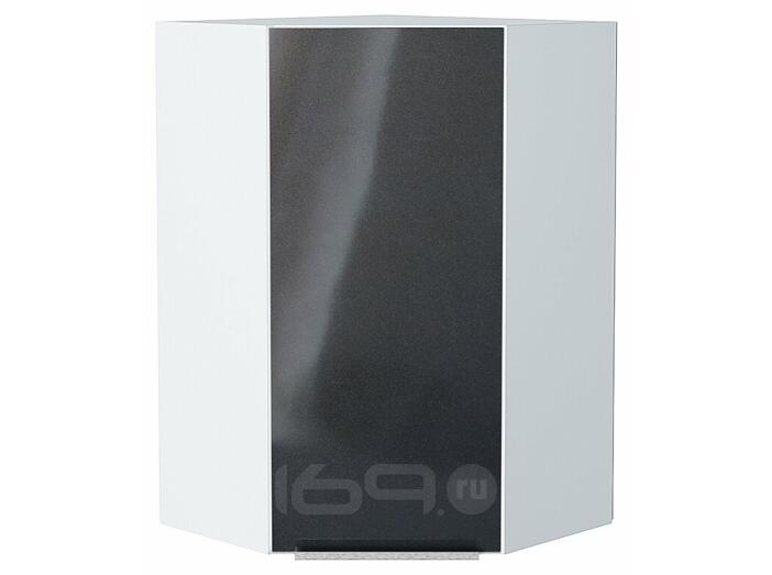 Шкаф верхний угловой Фьюжн Anthracite Белый 920*600*600