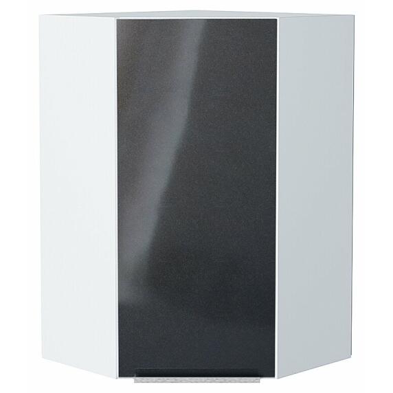 Шкаф верхний угловой Фьюжн Anthracite Белый 920*600*600