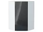 Шкаф верхний угловой Фьюжн Anthracite Белый 920*600*600