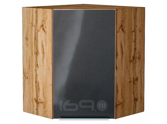 Шкаф верхний угловой Фьюжн Anthracite Дуб Вотан 716*600*600