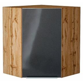 Шкаф верхний угловой Фьюжн Anthracite Дуб Вотан 716*600*600