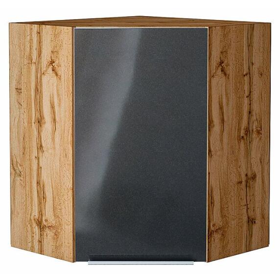 Шкаф верхний угловой Фьюжн Anthracite Дуб Вотан 716*600*600