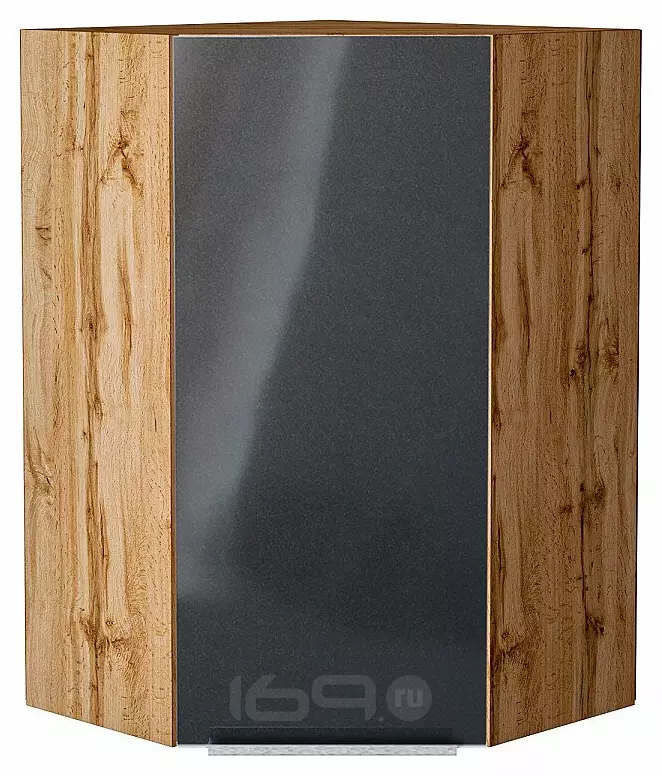 Шкаф верхний угловой Фьюжн Anthracite Дуб Вотан 920*600*600