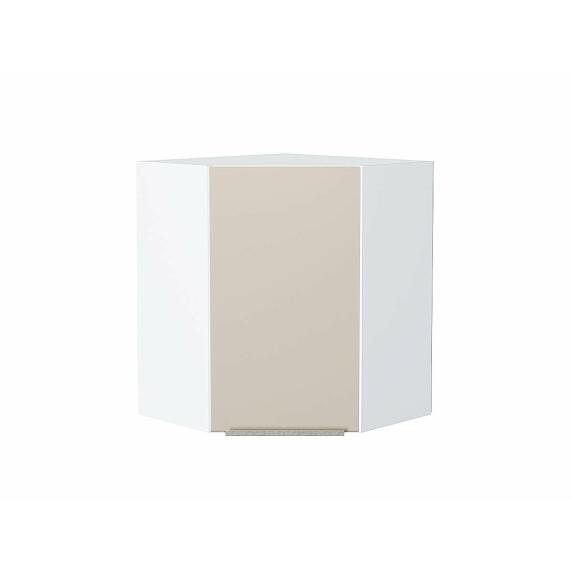 Шкаф верхний угловой Фьюжн Cream Silk/Белый 716*600*600