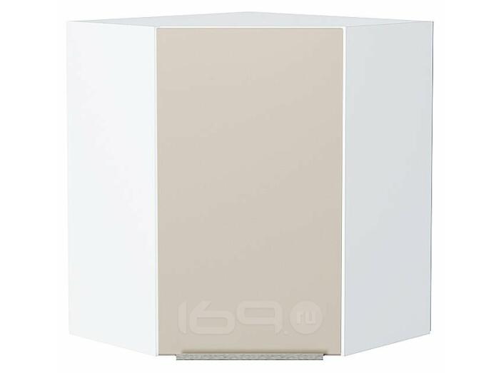 Шкаф верхний угловой Фьюжн Cream Silk/Белый 716*600*600