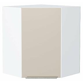 Шкаф верхний угловой Фьюжн Cream Silk/Белый 716*600*600
