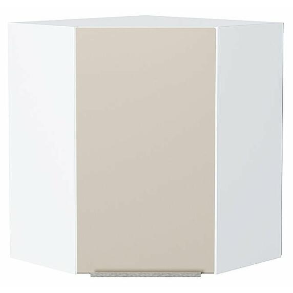 Шкаф верхний угловой Фьюжн Cream Silk/Белый 716*600*600