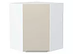 Шкаф верхний угловой Фьюжн Cream Silk/Белый 716*600*600