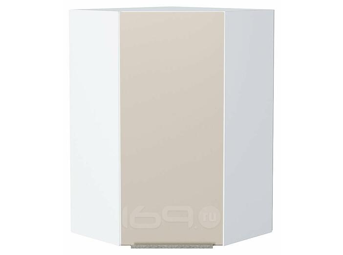 Шкаф верхний угловой Фьюжн Cream Silk/Белый 920*600*600