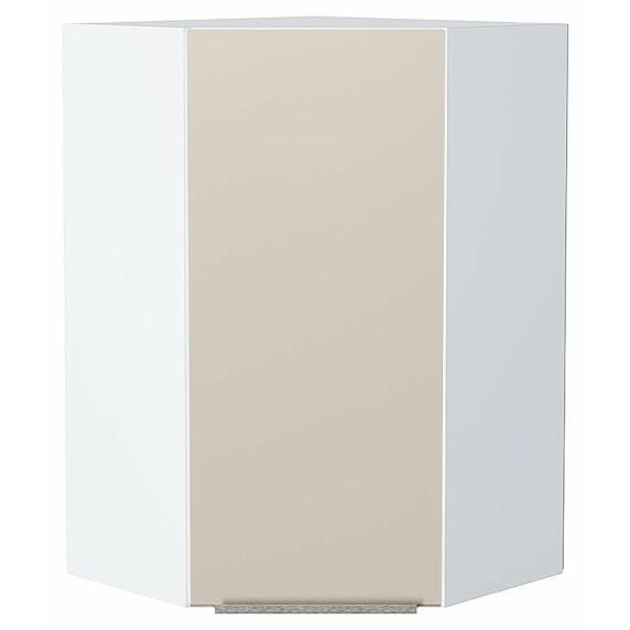 Шкаф верхний угловой Фьюжн Cream Silk/Белый 920*600*600