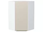 Шкаф верхний угловой Фьюжн Cream Silk/Белый 920*600*600