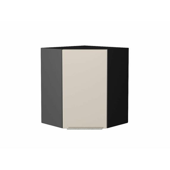 Шкаф верхний угловой Фьюжн Cream Silk/Graphite 716*600*600
