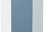 Шкаф верхний угловой Фьюжн Silky Blue Белый 716*600*600