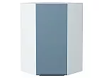Шкаф верхний угловой Фьюжн Silky Blue Белый 920*600*600