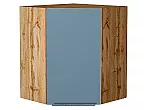 Шкаф верхний угловой Фьюжн Silky Blue Дуб Вотан 716*600*600