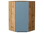 Шкаф верхний угловой Фьюжн Silky Blue Дуб Вотан 920*600*600