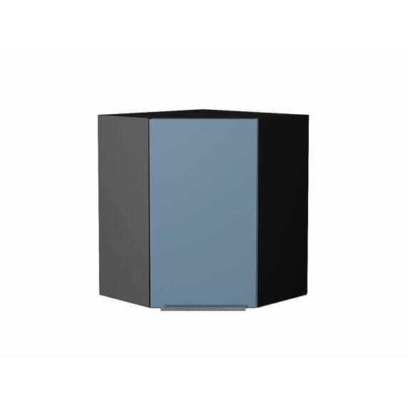 Шкаф верхний угловой Фьюжн Silky Blue Graphite 716*600*600