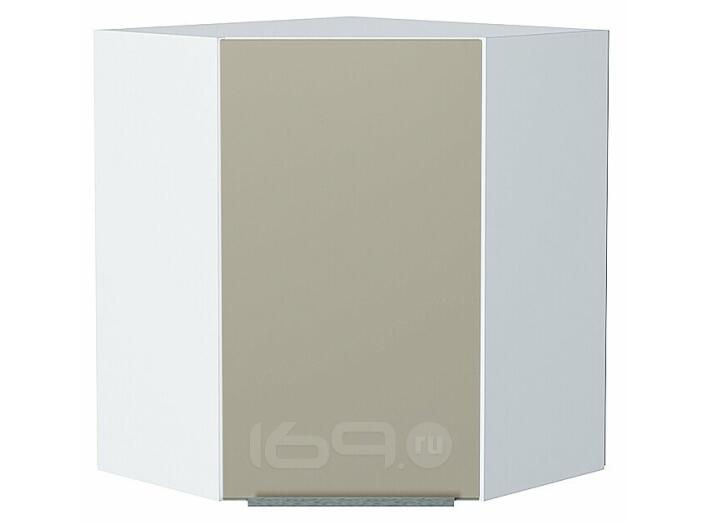 Шкаф верхний угловой Фьюжн Silky Grey Белый 716*600*600