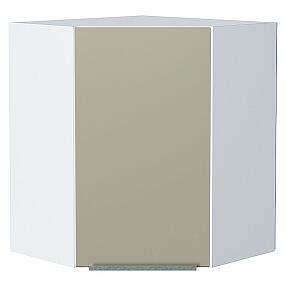 Шкаф верхний угловой Фьюжн Silky Grey Белый 716*600*600