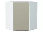 Шкаф верхний угловой Фьюжн Silky Grey Белый 716*600*600
