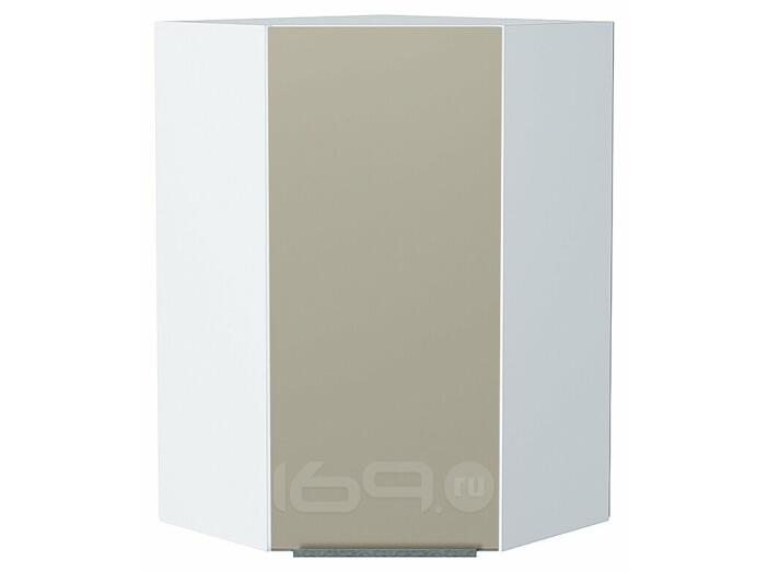Шкаф верхний угловой Фьюжн Silky Grey Белый 920*600*600