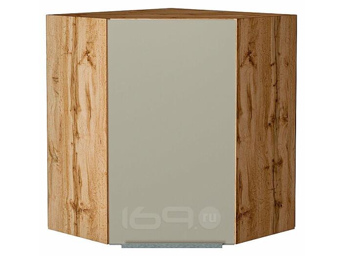 Шкаф верхний угловой Фьюжн Silky Grey Дуб Вотан 716*600*600
