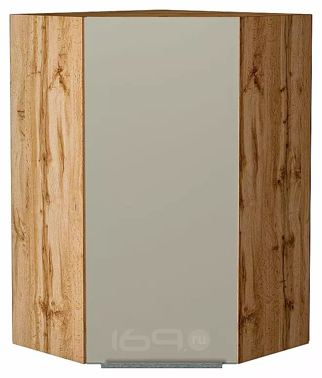 Шкаф верхний угловой Фьюжн Silky Grey Дуб Вотан 920*600*600