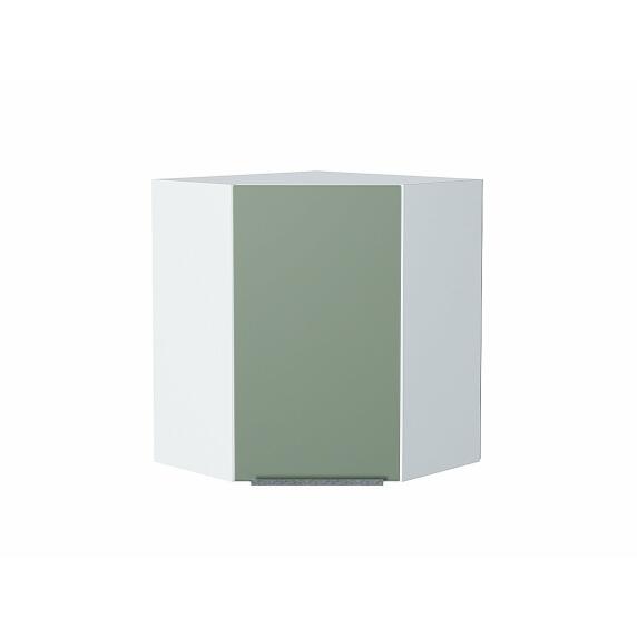Шкаф верхний угловой Фьюжн Silky Mint Белый 716*600*600