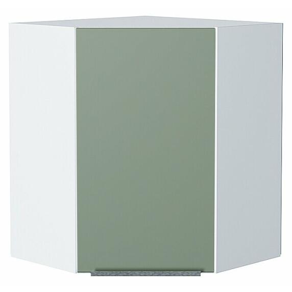 Шкаф верхний угловой Фьюжн Silky Mint Белый 716*600*600