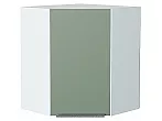 Шкаф верхний угловой Фьюжн Silky Mint Белый 716*600*600