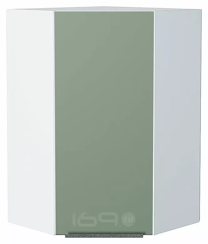 Шкаф верхний угловой Фьюжн Silky Mint Белый 920*600*600