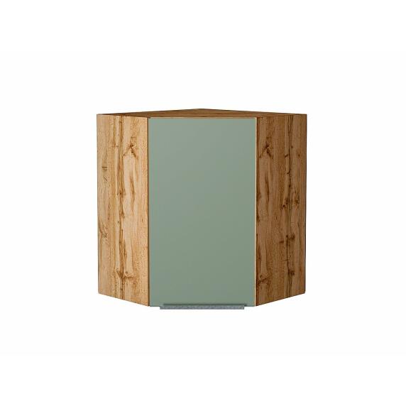 Шкаф верхний угловой Фьюжн Silky Mint Дуб Вотан 716*600*600