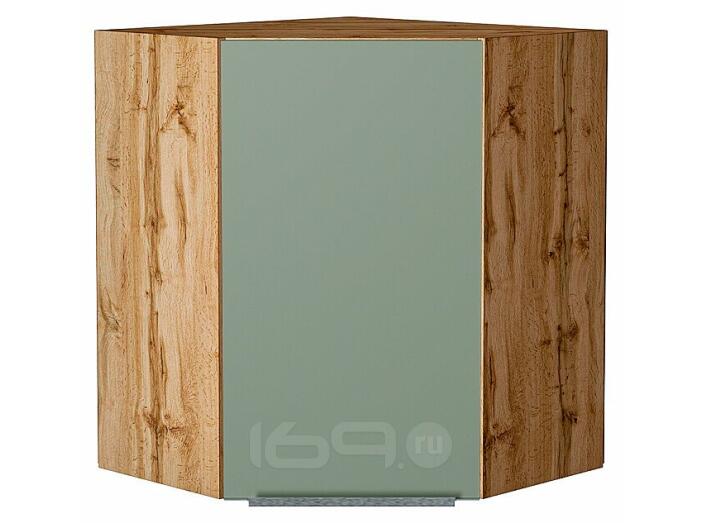 Шкаф верхний угловой Фьюжн Silky Mint Дуб Вотан 716*600*600