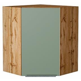 Шкаф верхний угловой Фьюжн Silky Mint Дуб Вотан 716*600*600
