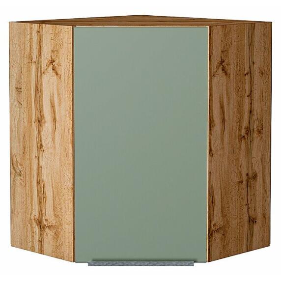 Шкаф верхний угловой Фьюжн Silky Mint Дуб Вотан 716*600*600