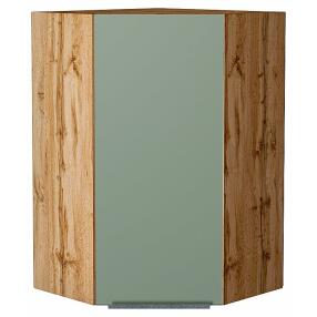 Шкаф верхний угловой Фьюжн Silky Mint Дуб Вотан 920*600*600