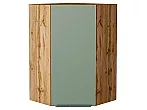 Шкаф верхний угловой Фьюжн Silky Mint Дуб Вотан 920*600*600