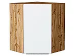 Шкаф верхний угловой Фьюжн Silky White Дуб Вотан 716*600*600