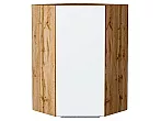 Шкаф верхний угловой Фьюжн Silky White Дуб Вотан 920*600*600