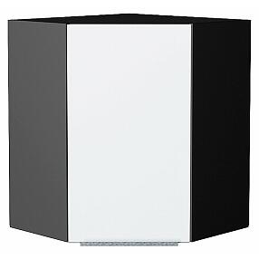 Шкаф верхний угловой Фьюжн Silky White Graphite 716*600*600