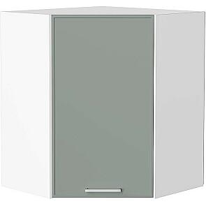 Шкаф верхний угловой Квадро Аквамарин/Белый 716*600*600