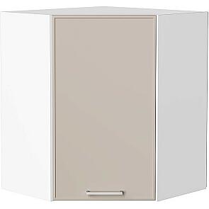 Шкаф верхний угловой Квадро Кашемир/Белый 716*600*600