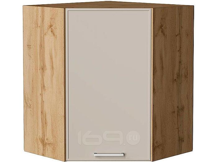 Шкаф верхний угловой Квадро Кашемир/Дуб Вотан 716*600*600