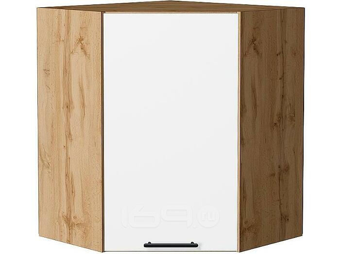 Шкаф верхний угловой Лайт Special White/Дуб Вотан 716*600*600