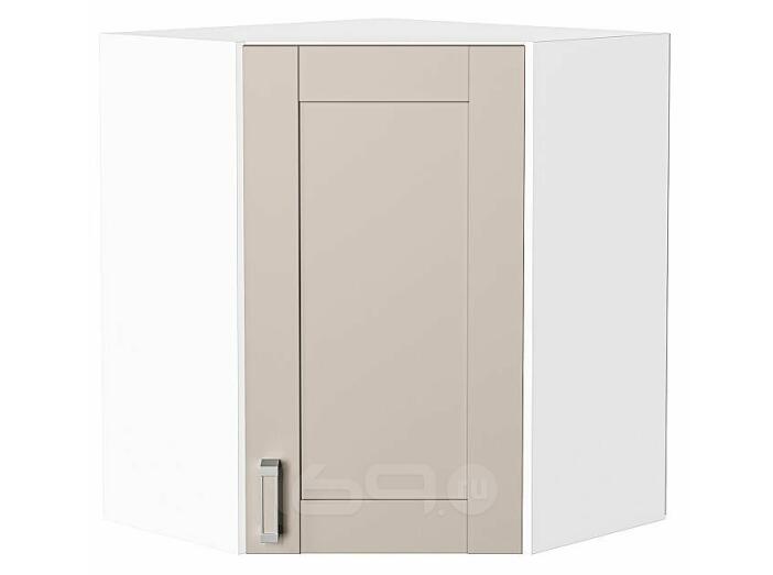 Шкаф верхний угловой Лофт Cream Silk/Белый 716*600*600