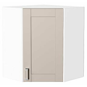Шкаф верхний угловой Лофт Cream Silk/Белый 716*600*600