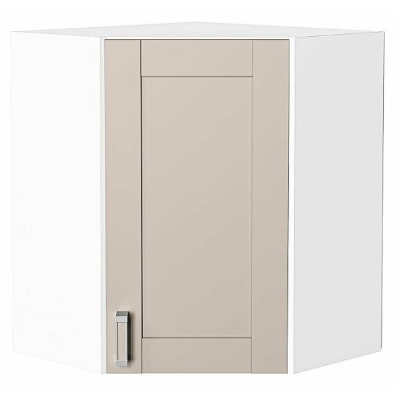 Шкаф верхний угловой Лофт Cream Silk/Белый 716*600*600